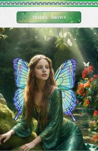 Detailed view of fairy butterfly wings with blue and purple gradients for cosplay