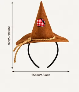 Διαστάσεις στέκας σκιάχτρου για το Halloween με λεπτομέρειες από ύφασμα και σχοινί