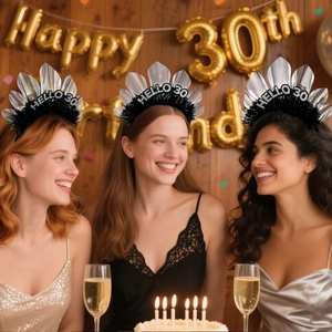 Silberner HELLO 30 Geburtstags Haarreif für Frauen 30. Geburtstag Party Zubehör