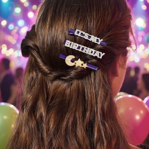 Glitzernde Strass-Haarklammern Set 'IT'S MY BIRTHDAY' für festliche Frisuren