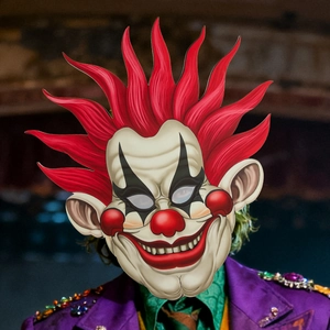 Masque de clown effrayant en EVA avec cheveux rouges pour costume de cosplay de festival