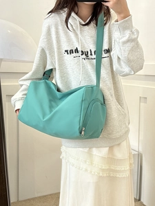 Sac bandoulière de sport en nylon vert menthe grande capacité avec sangle large