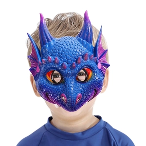 Halloween Dragon Mask PU Foam 3D Texture Carnival Party Cosplay Animal Fancy Dress Prop For Kids