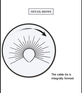 Detail of the gothic sun halo crown showing the integrated molded cable tie spikes