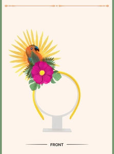 Detailansicht der Tropen-Papagei-Haarband mit LED und Hibiskusblüten für Sommer Strandpartys