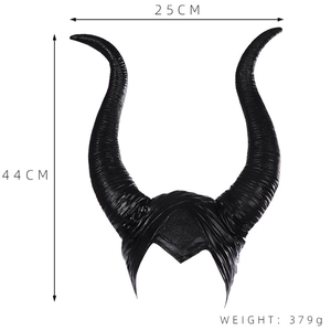 Copricapo corna Maleficent nere per Halloween con larghezza 25 cm e altezza di 44 cm
