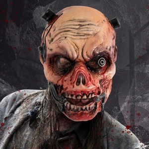 Realistic Horror Zombie Mask Mechanical Eye Cyberpunk Bio Rubber Latex Mask For Halloween Party Costume Prop Gear
