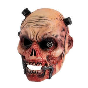Realistic zombie horror mask with cyberpunk mechanical elements for Halloween cosplay parties
