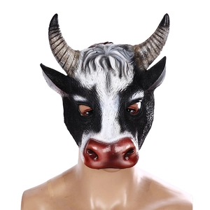 Realistic Cow Head Mask PU Foam Animal Face Cover For Halloween Cosplay Carnival Party Props Novelty Dress Up Accessory