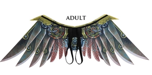 Detailed steampunk wings featuring metallic gears and vintage clockwork for adult cosplay