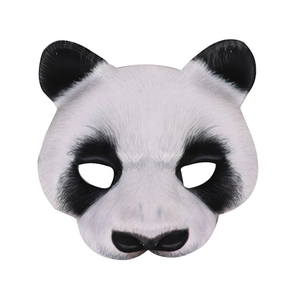 Realistic 3D panda animal half-face mask for Halloween festivals and party costumes