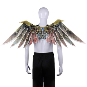 Steampunk Mechanical Wings Halloween Cosplay Costume Accessories Retro Industrial Gear Pattern Felt Wings Prop For Adult Kids