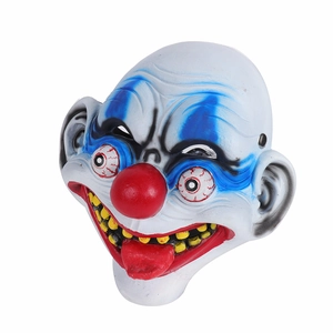 Masque de clown d'Halloween effrayant en mousse PU avec maquillage bleu et nez rouge