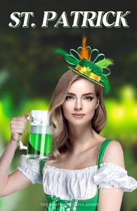 Serre-tête Saint-Patrick avec mini chapeau trèfle vert et plumes sur le mannequin
