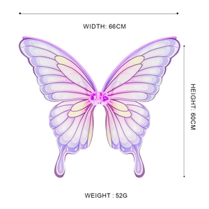 Colorful butterfly wings for cosplay with purple gradient mesh and 66x60cm dimensions