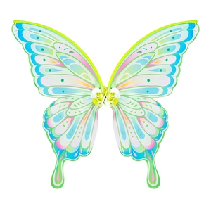 Colorful Easter butterfly wings with green blue and pink gradient for cosplay party