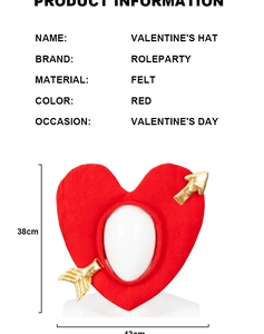 Spécifications de taille détaillées pour le chapeau de Cupidon en feutre rouge