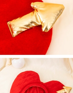 Serre-tête cœur rouge de Saint-Valentin avec flèche dorée et détails de couture soignés