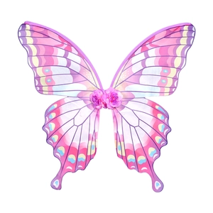Colorful Easter butterfly wings for kids costume with pink purple gradient and floral detail