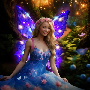 Electric glowing fairy butterfly wings with LED lights for cosplay party costumes