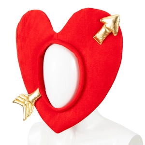 Coiffe en peluche cœur rouge flèche de Cupidon pour accessoire de fête de la Saint-Valentin