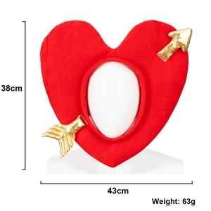 Serre-tête cœur de Cupidon pour fête de la Saint-Valentin, accessoire léger 38cm x 43cm