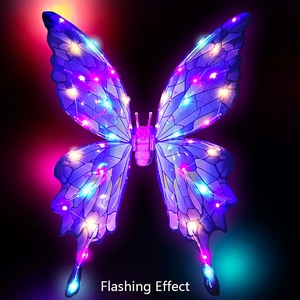 Detail of electric light-up fairy wings with glowing LED beads and flashing effect