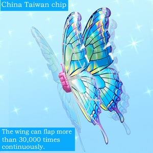 Detail of electric butterfly wings with a durable chip and 30,000 flaps capacity