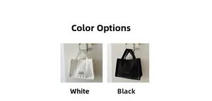 Detailed comparison of white and black quilted cotton tote bags with striped texture