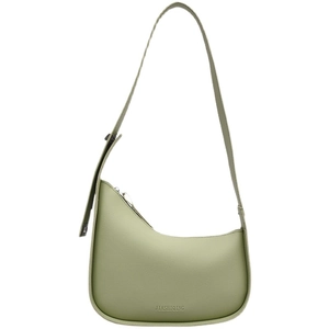 Minimalistische hellgrüne Halbmod-Achseltasche aus Kunstleder mit Lychee-Muster