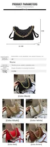 Spécifications de taille et détails du matériau pour le sac matelassé à losanges