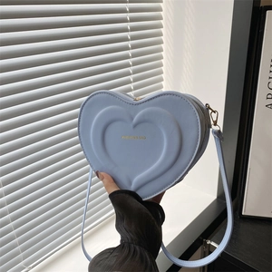 Heart Shaped Shoulder Bag PU Leather Embossed Fashion Pattern Crossbody Handbag For Women Daily Casual Stylish Accessory