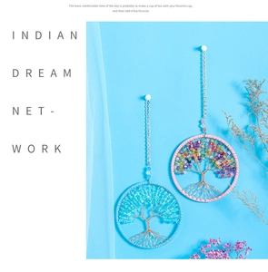 Artistic Tree of Life wall hanging with colorful beads and intricate wire weaving