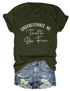 Flat lay of women casual green t-shirt with slogan and distressed denim shorts