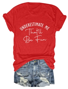 Flat lay of red cotton t-shirt with slogan and distressed blue denim ripped shorts