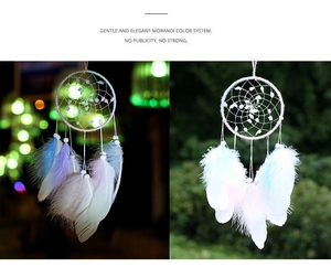 Detailed comparison of Morandi feather dreamcatchers with woven net and white beads