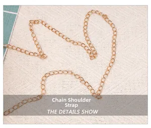 Detailed view of elegant gold metal chain strap for women's stylish crossbody bags