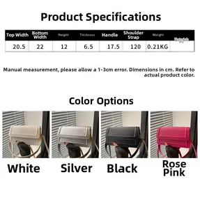 Guide des tailles et dimensions pour le petit sac bandoulière en similicuir en 4 coloris