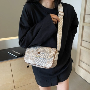Sac bandoulière de style chinois en tissu jacquard avec motifs de vagues vintage
