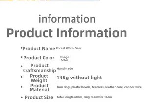 Detailed size and material specifications for handmade forest deer dream catcher