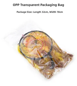 Yellow feather dream catcher in transparent 32x18cm OPP packaging with red bead details