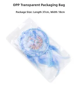 Blue Tree of Life dream catcher pendant in OPP transparent packaging, 37x18cm size detail