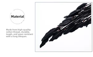 Detail showing high-quality durable black cotton thread and woven rope texture