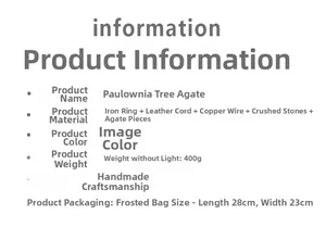 Detailed specifications of handmade life tree hanging with agate slice and crystals