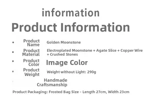Detailed technical specifications for handmade citrine tree and agate moon ornament