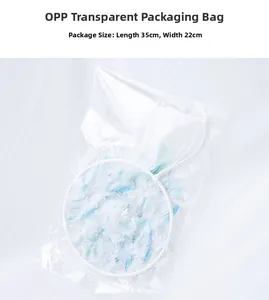 Clear 35x22cm OPP plastic packaging bag showing a blue and white feather dreamcatcher