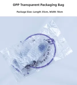 Detailed view of the 35cm x 18cm transparent OPP packaging bag with dream catcher inside