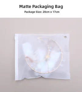 Frosted zipper bag packaging for crystal suncatcher with 20x17cm dimension detail