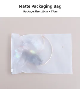 Frosted semi-transparent zipper packaging bag 26x17cm for jewelry and garden accessories