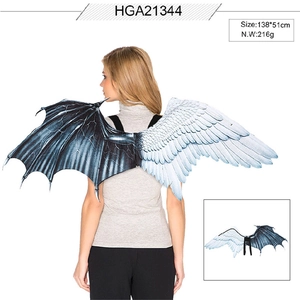 Dual-style devil and angel wings for Halloween, 138x51cm large party costume props